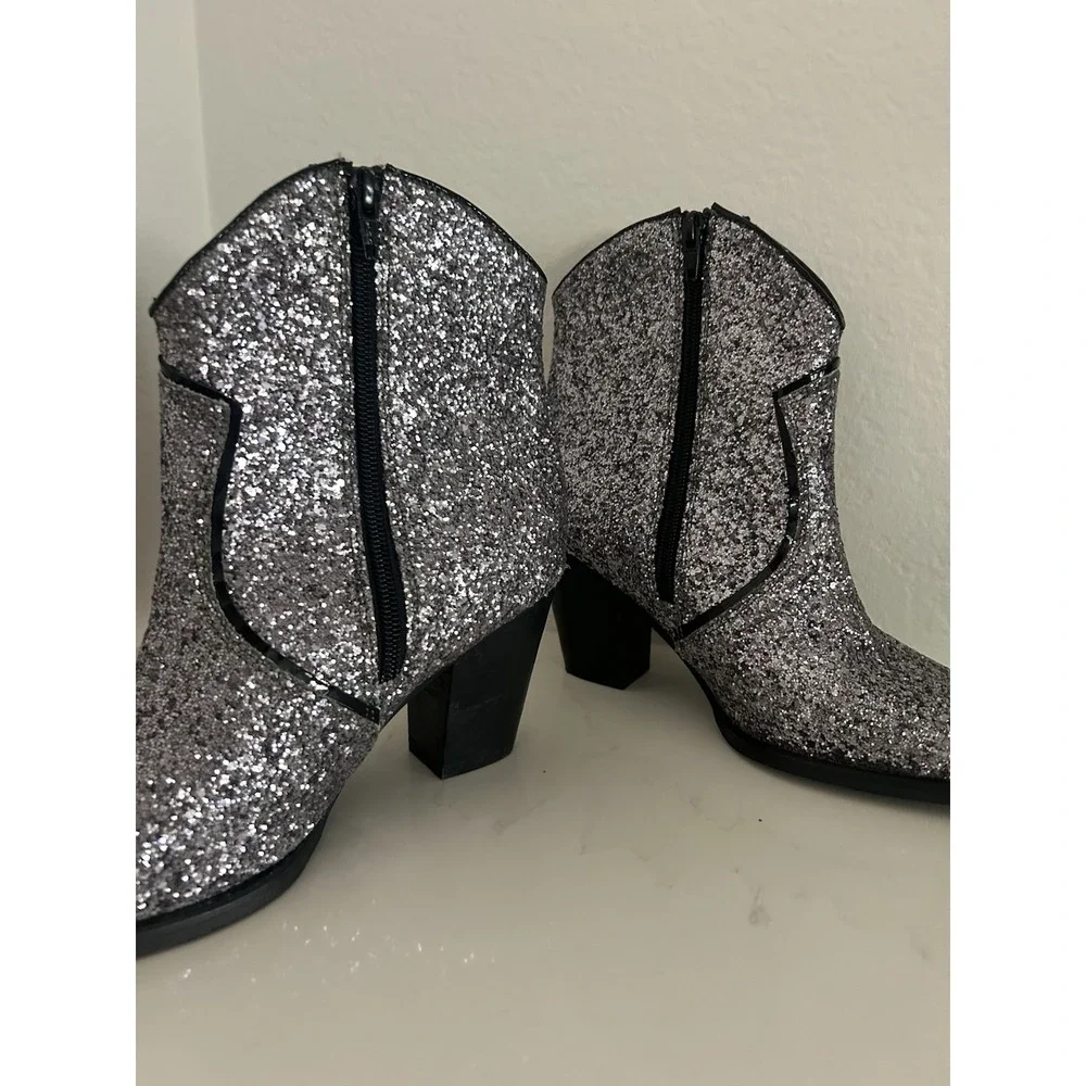 Idyllwind Miranda Lambert Silver Glitter Western Booties Boots Size 7.5